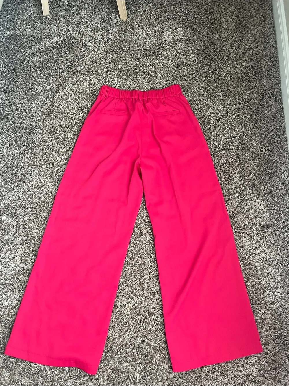 Amazon Bright Pink Wide-Leg Trousers